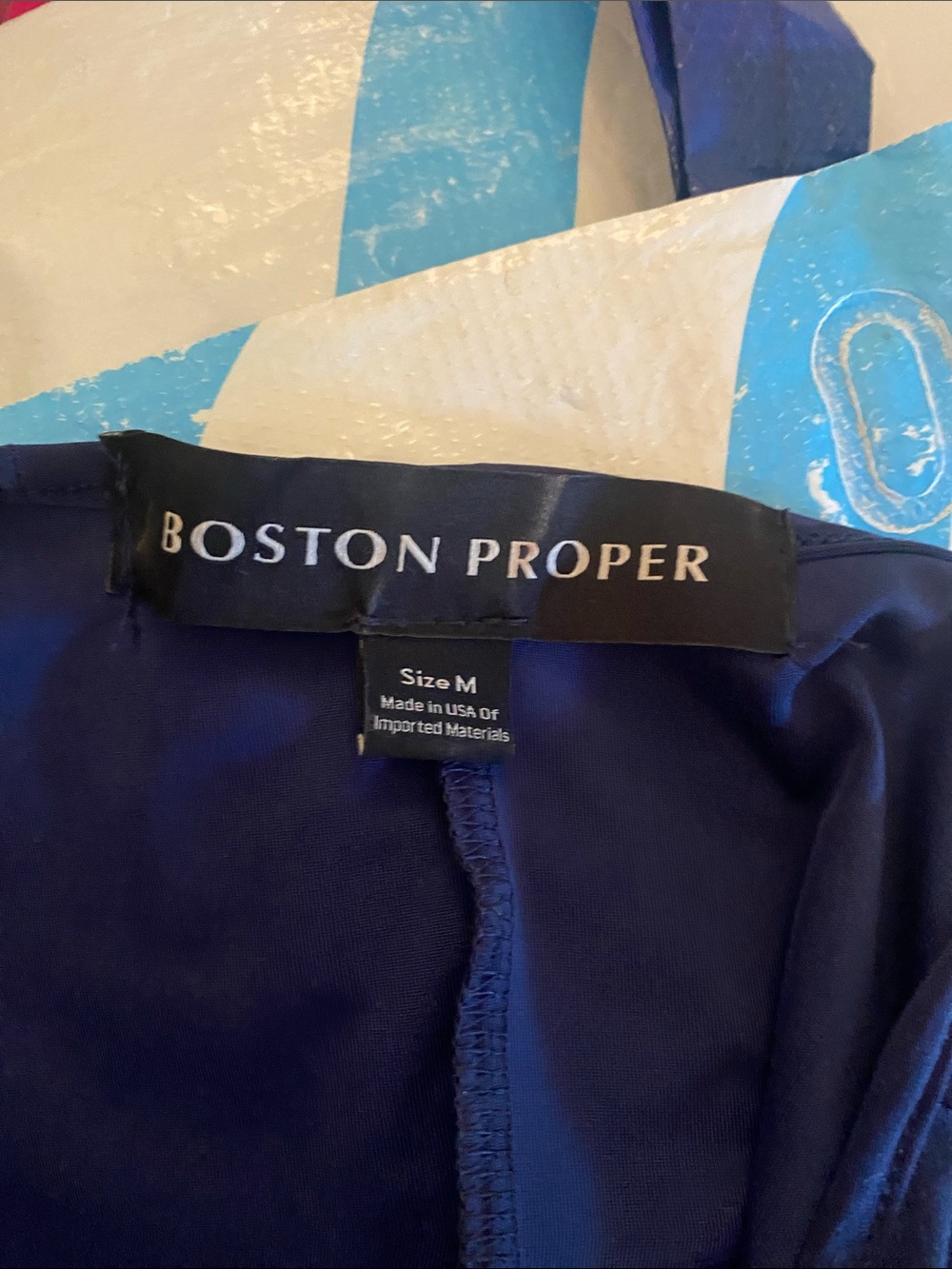 Boston Proper Blue Raglan Sleeve Top - Picture 6 of 6